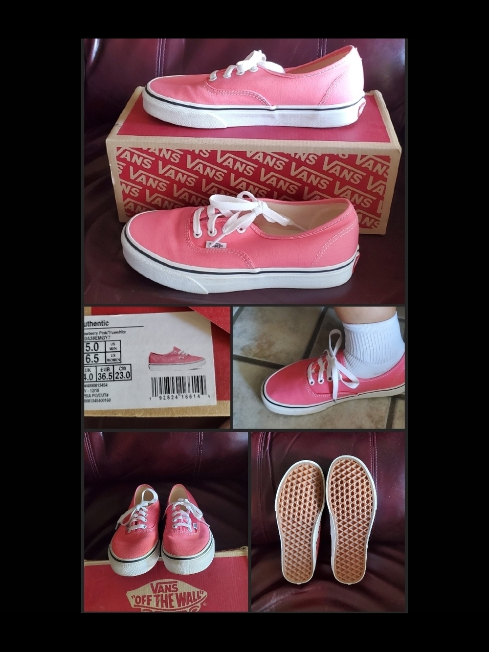 NEW Vans Strawberry Pink Low-Top Canvas Sneakers